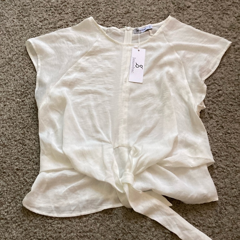 White Flowy Top